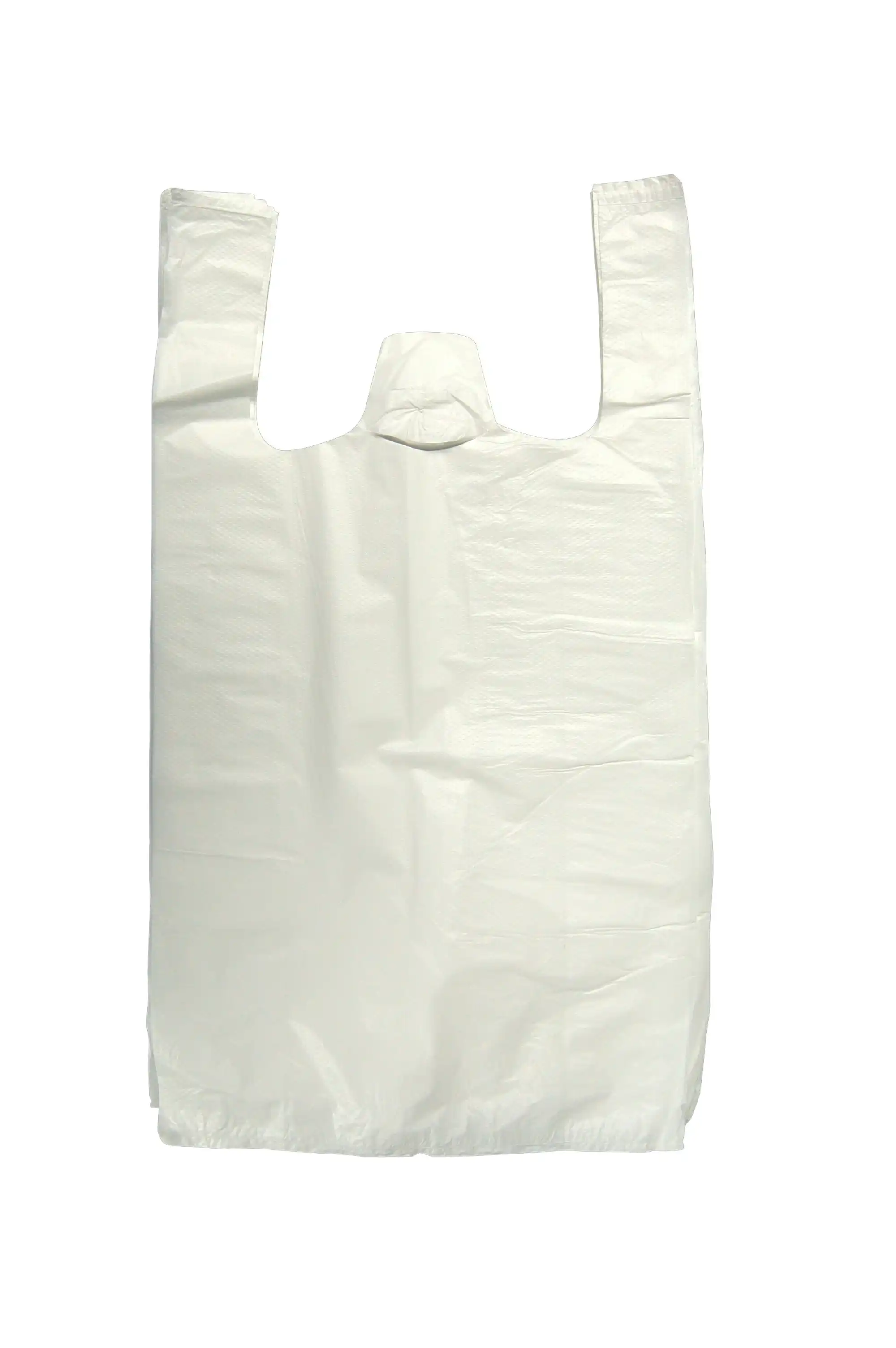 Singlet Shopping Bags, 440 x 250 x 120mm, 20 Microns, Embossed Medium, White, 158/Pack, 1580/Carton