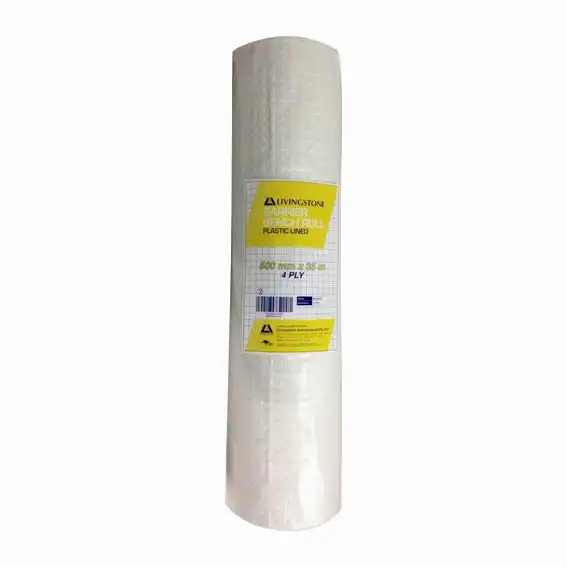 Livingstone Bench Draw Sheet or Bed Sheet Roll 4-Ply 50cm x 35m Non-Woven Biodegradable Paper with PE Waterproof Lining Roll