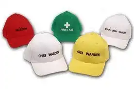 Warden Cap Red Embroidered