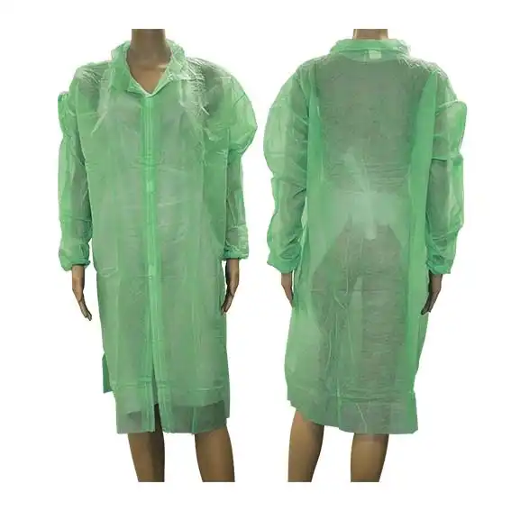 Livingstone Isolation Gown Long Sleeve One Touch Hook Loop Fastener Button w/o Pocket Extra Large Green 100 Carton