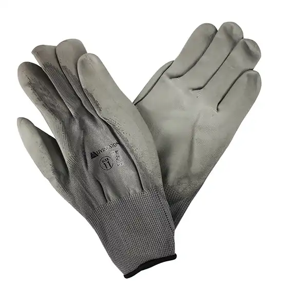 Livingstone Polyurethane PU Coated Synthetic Grip Gloves Size 11 Nylon Grey Foam 12 Pairs