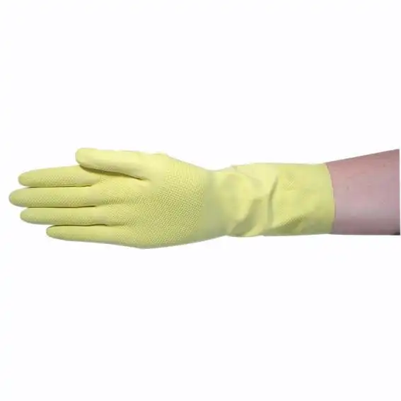 Livingstone Household Rubber Gloves Flocklined Small Yellow