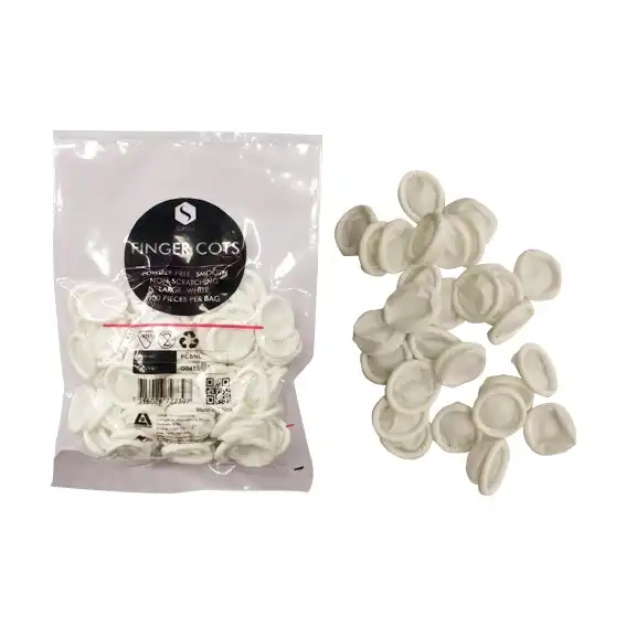 Sofeel Nitrile Powder Free Large White Finger Cots Antistatic 100 Bag