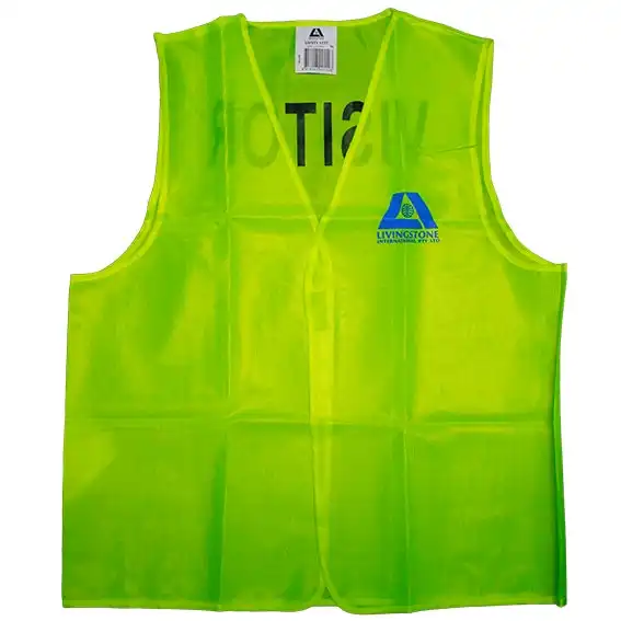 Livingstone High Visibility Safety Vest Large Yellow with Livingstone Logo