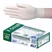 Livingstone Latex Low Powder Gloves Extra Small Blue ASTM 100 Box x10