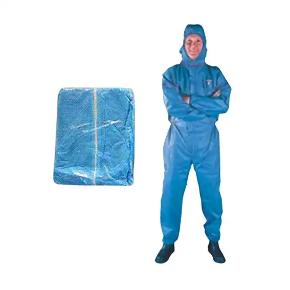 Livingstone Polypropylene Coveralls Protective Suit with Hood Blue Large 50 Carton