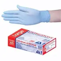 Livingstone Latex Low Powder Gloves Large Blue ASTM 100 Box