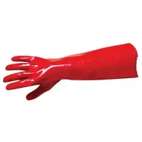 Livingstone Red Polyvinyl Chloride (PVC) Long Cuff Gauntlet Gloves 45cm 1 Pair