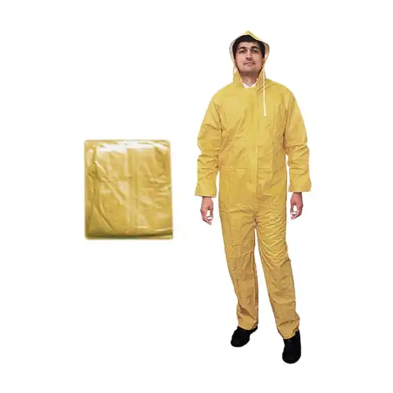 Livingstone Rain Coveralls Protective Suit with Hood Head to Feet Double Extra Large Yellow