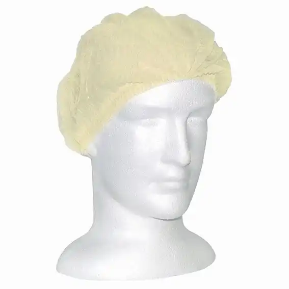 Livingstone Crimped Hairnet Cap Yellow 21 Inches Double Elastic 1000 Carton