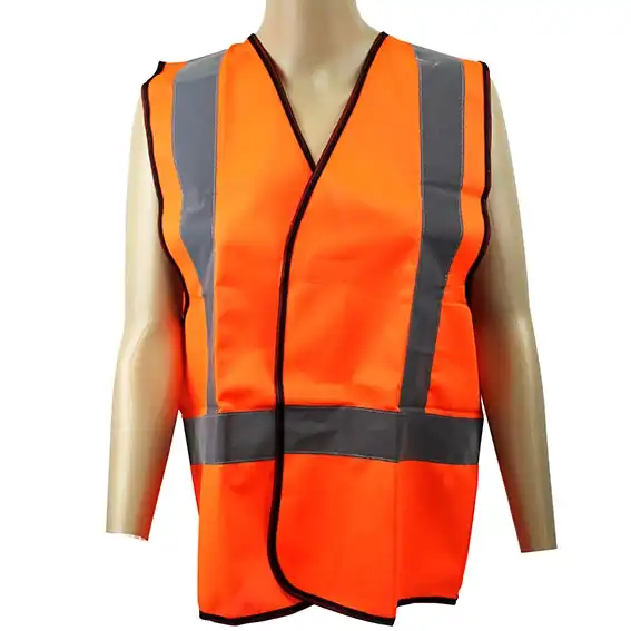 Livingstone High Visibility Safety Vest XXXXL H Back Reflective Pattern Orange Day/Night Use