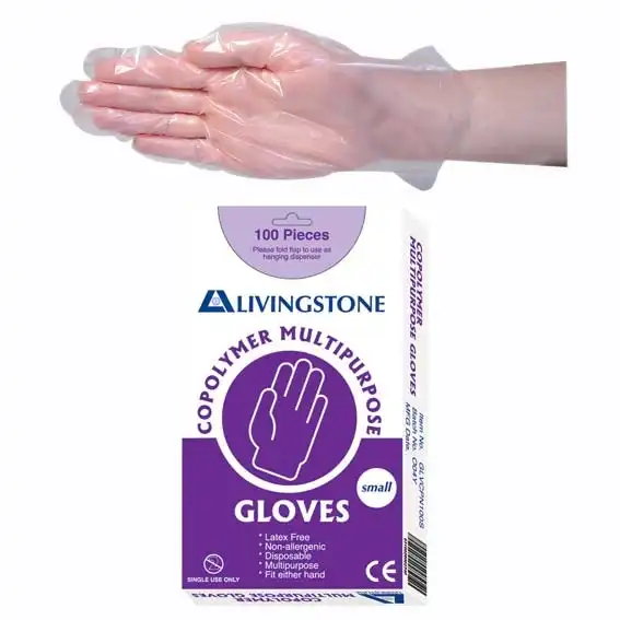 Livingstone Copolymer Gloves on Biodegradable Paper Backing Small 100 Box