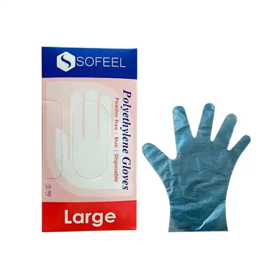 Sofeel Polyethylene Powder Free Gloves Large Blue 500 Box