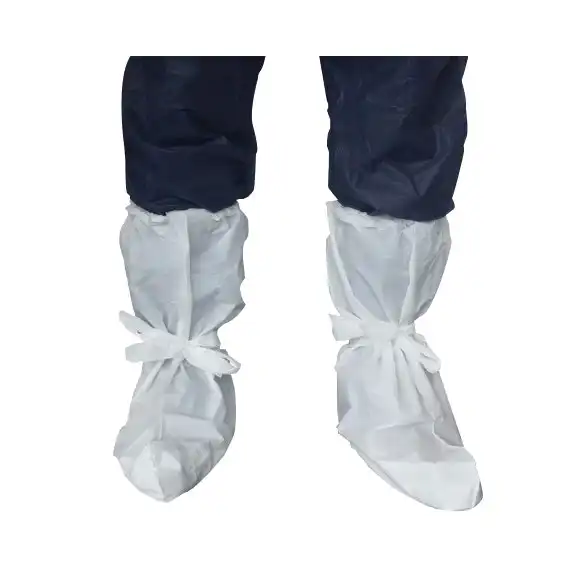 Livingstone Cast Recyclable Polyethylene Over Boot Cover with Tie & Non-skid Sole White 50 Pack