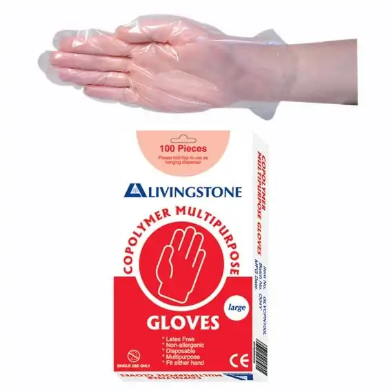 Livingstone Copolymer Gloves on Biodegradable Paper Backing Large 100 Box