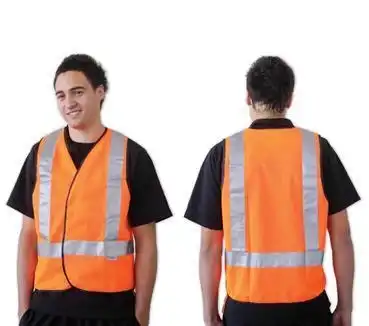 Livingstone High Visibility Safety Vest XL H Back Reflective Pattern Orange, Day/Night Use