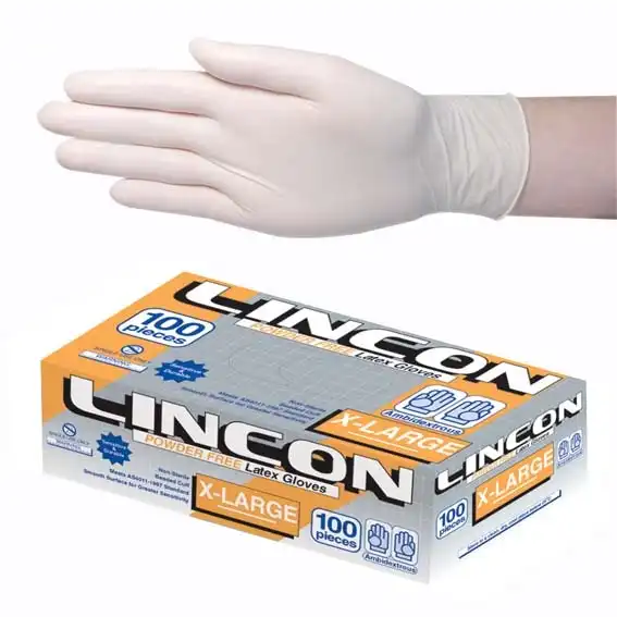 Lincon Latex Powder Free Gloves Extra Large Cream AS/NZ 900 Carton