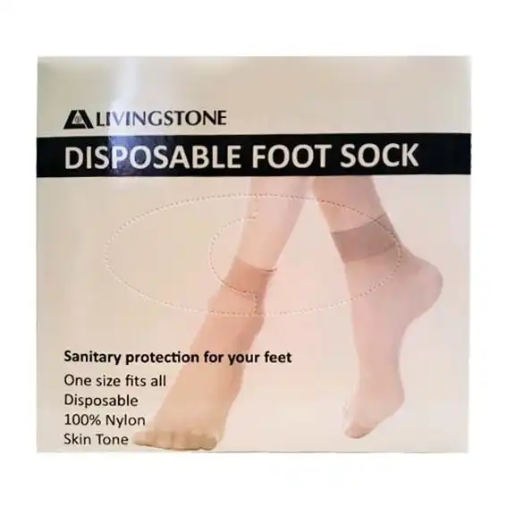 Livingstone Disposable Foot Socks Tan One size Fits All 100 Box