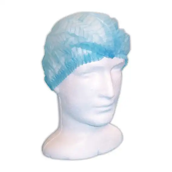 Livingstone Disposable Crimped Hairnet Cap Blue 24 Inches Double Elastic 1000 Carton