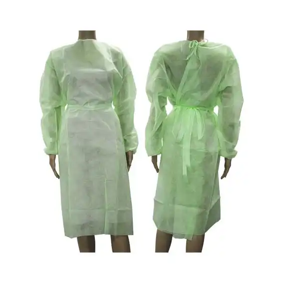 Livingstone Isolation Gown with Tie Dust Coat Long Sleeve AAMI Level 1 Green 100 Carton