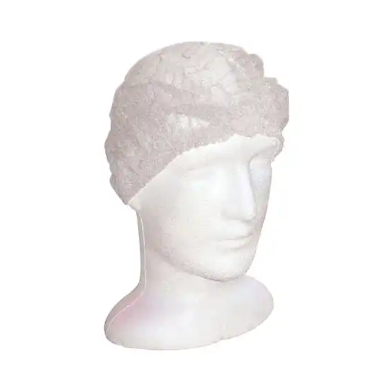 Livingstone Disposable Crimped Hairnet Cap, White, 24 Inches, Double Elastic, Latex Free, 1,000 Pieces/Carton