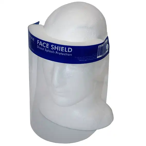 Livingstone Full Face Shield, TGA, 32 x 24.2cm, Anti Fog with Foam Pad and Elastic Head Band, Blue, Each