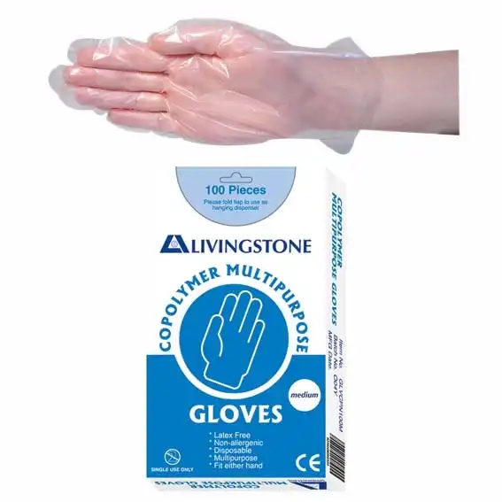 Livingstone Copolymer Gloves on Biodegradable Paper Backing Medium 100 Box x10