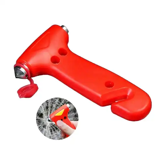 Livingstone Life-saving Hammer Belt Cutter Car Window Seat Safety Auto Emergency Tool 18.5 (L) x 8.5 (W) x 3.5 (H)cm Orange