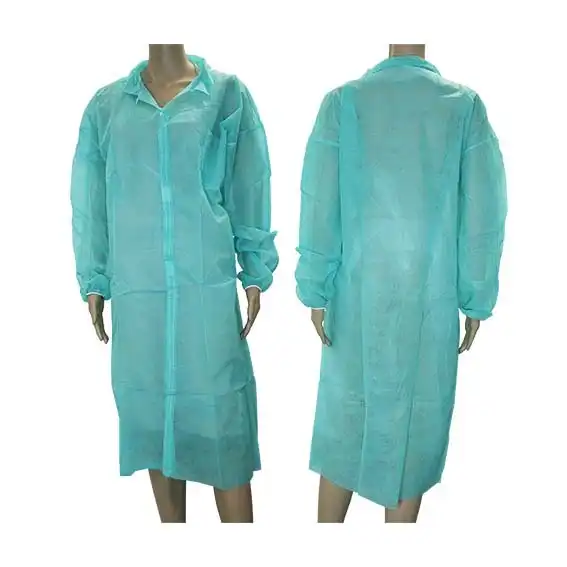 Livingstone Isolation Gown Long Sleeve One Touch Hook Loop Fastener Button with Pocket Free Size Dark Green 100 Carton