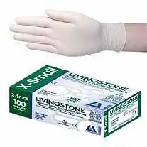 Livingstone Premium Biodegradable Latex Examination Gloves, AS NZ Standard, Low Powder, Extra Small, Cream Colour, 100/Box