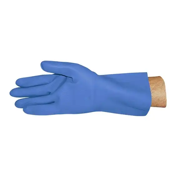 Lincon Silverlined Natural Rubber Gloves with Silver Lining Biodegradable Size 7-7.5 Blue Unscented Pair