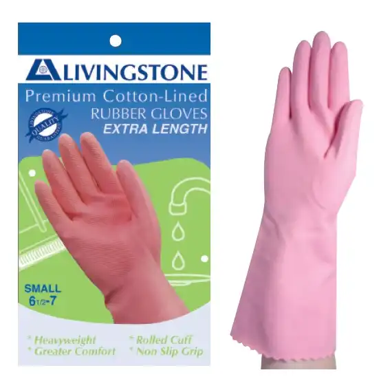 Livingstone Rubber Gloves Cotton Lined Small
