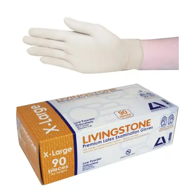 Livingstone Latex Low Powder Gloves Extra Large 90/Box