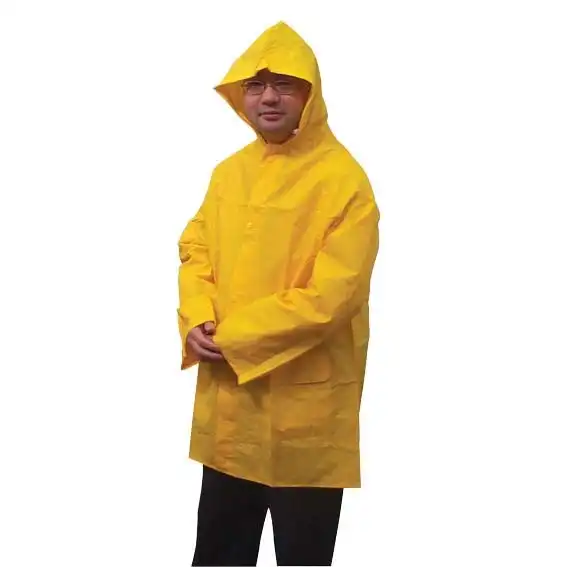 Livingstone Rain Coat Jacket with Hood and Pockets PVC Yellow Large