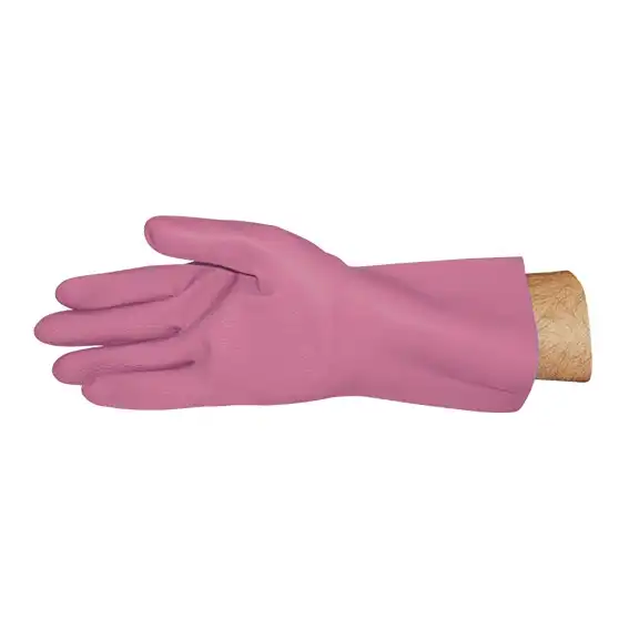 Skin Shield Silver Lined Natural Rubber Gloves Biodegradable Size 9-9.5 Pink Heavy Weight 1 Pair