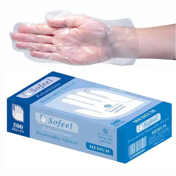 Sofeel Polyethylene Powder Free Gloves Medium Clear 500 Box