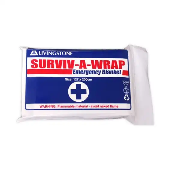 Surviv-A-Wrap SIlver Emergency Rescue Space Blanket 12microns 127 x 200cm
