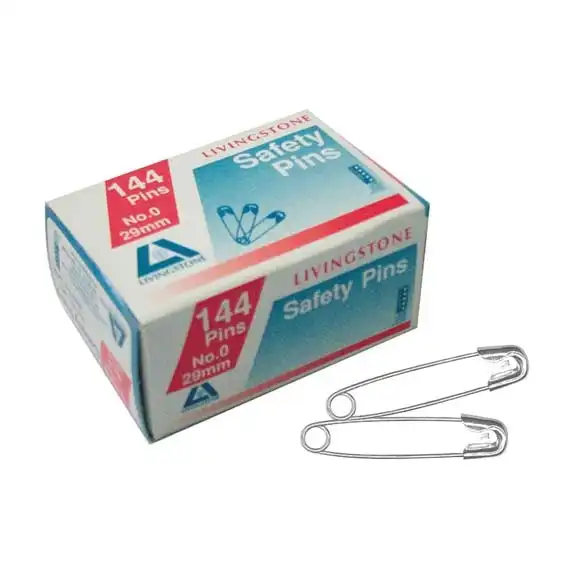 Livingstone Safety Pins No. 0, 22mm 144 Box