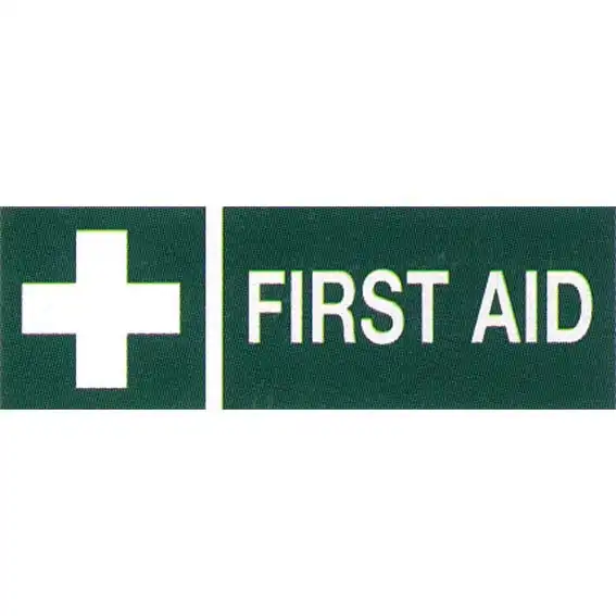Livingstone Printed Sign 'First Aid' 100 x 300 mm Self Adhesive Sticker