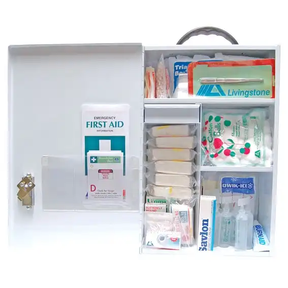 Livingstone Workplace First Aid Kit Complete Set In Wall Mountable Metal Case