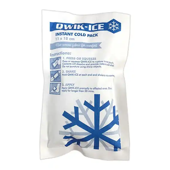 Qwik-Ice Instant Cold Pack in Nonwoven Fabric Cover 18 x11cm Each