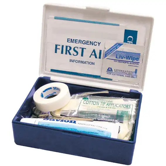 Livingstone Personal First Aid Kit Complete Set In Blue Recyclable Plastic Case