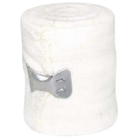 Universal Crepe Bandage 2.5cm x 2.3m Unstretched 4.5m Stretched Bleached White 12 Pack