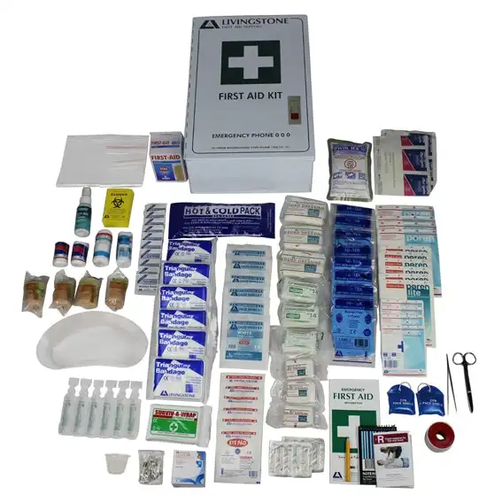 Livingstone Queensland Medium Workplace First Aid Kit Complete Set In Metal Case for 25-100 people