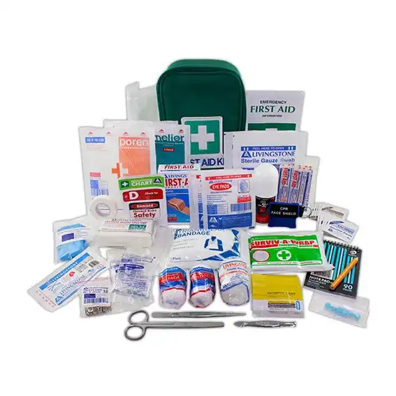 Livingstone Comprehensive Travel First Aid Kit Complete Set In Green Pouch