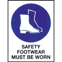 Livingstone Safety Sign "Safety Footwear Must Be Worn" 225 x 300mm Metal