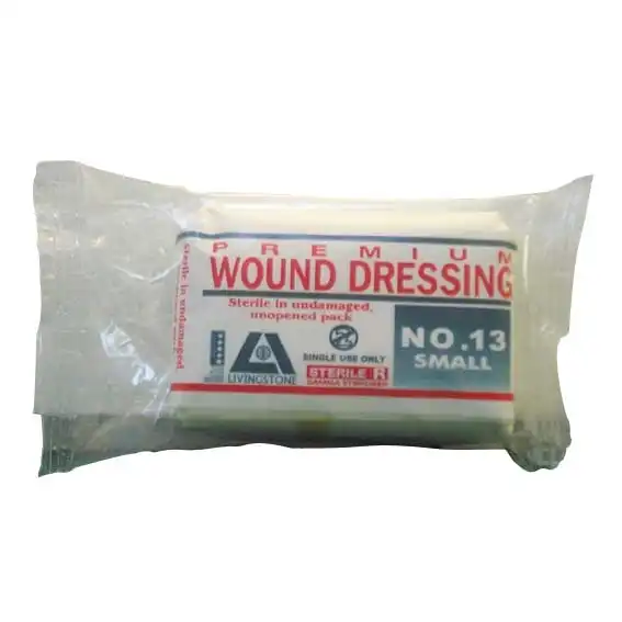 Livingstone Wound Dressing Bandage #13 Small 9 x 5cm Pad Sterile 16g