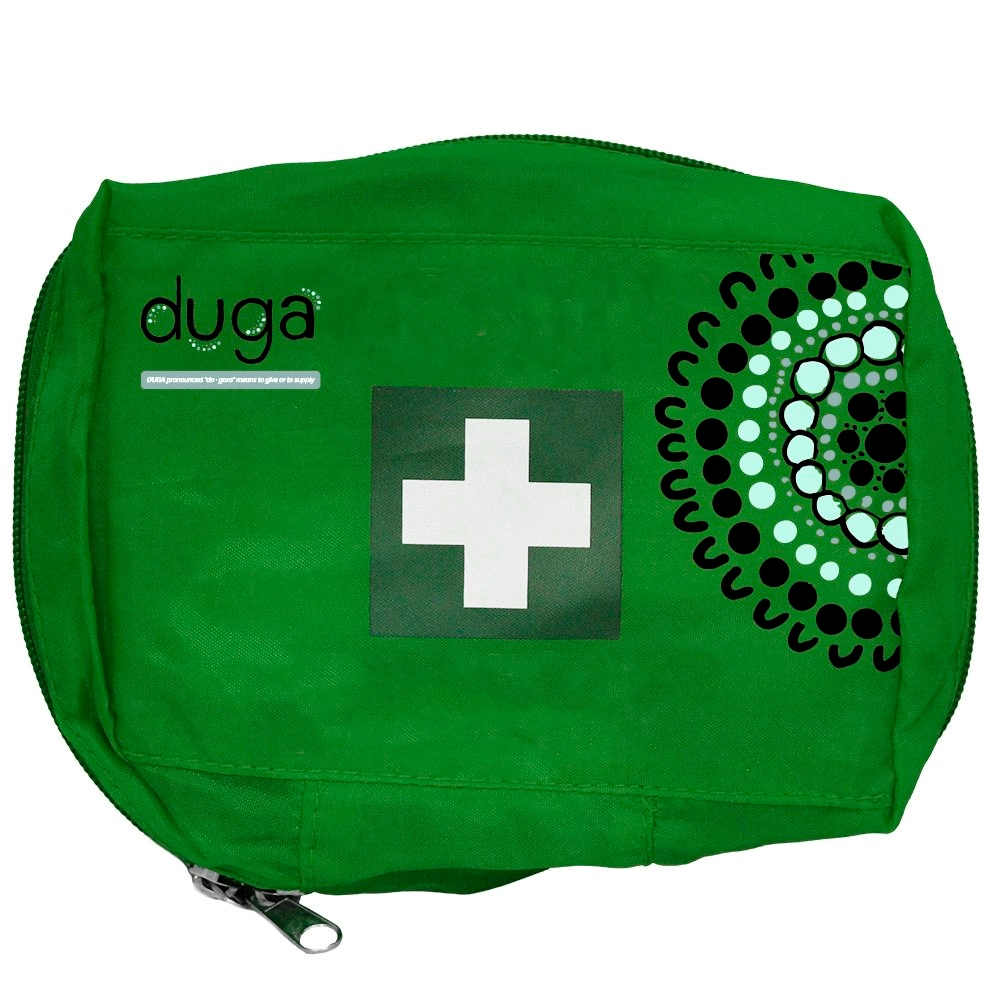 Duga Work Vehicle First Aid Kit, Small, 18 x 11 x 7cm, Green, Complete Set in Nylon Pouch, Each