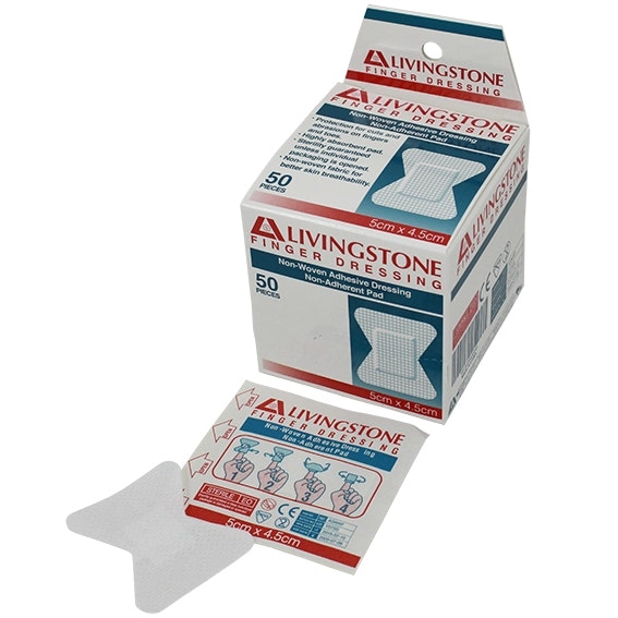 Livingstone Adhesive "H" Shape Joint Finger Dressing with Non-Adherent Pad Medium 5 x 4.5cm 50 Box