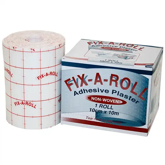 Fix-A-Roll Adhesive Dressing Fixation Retention Tape Plaster 10 cm x 10m